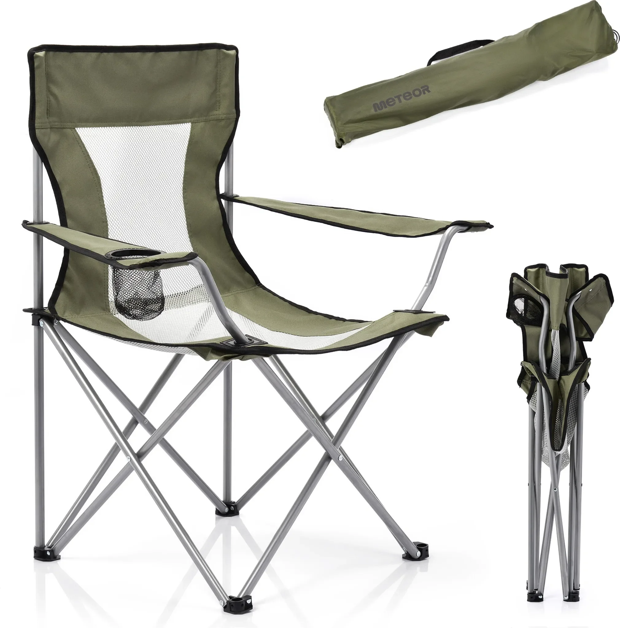 Meteor Tripper Campingstuhl – Klappstuhl für Camping & Outdoor (Grün)